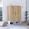 Tuhome Rosie Armoire, Two Open Shelves, Double Door, Five Shelves, Hanging Rod, Light Oak/White CDB7136 - alternate 7